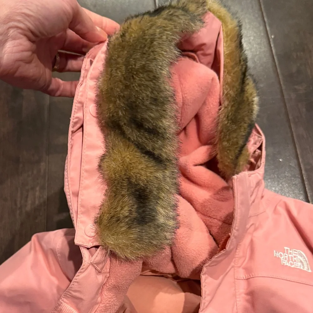 The North Face Kids Light Pink Puffer Coat Dress DRYVENT 550 - Picture 4 of 7